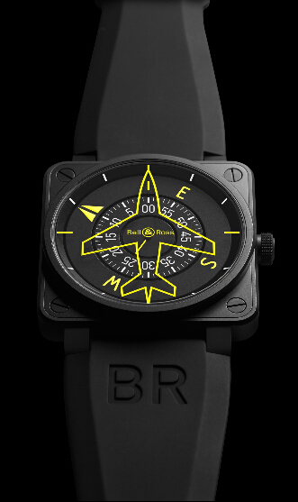Bell & Ross BR 01 Heading Indicator Black PVD Steel BR0192 HEADING replica watch - Click Image to Close